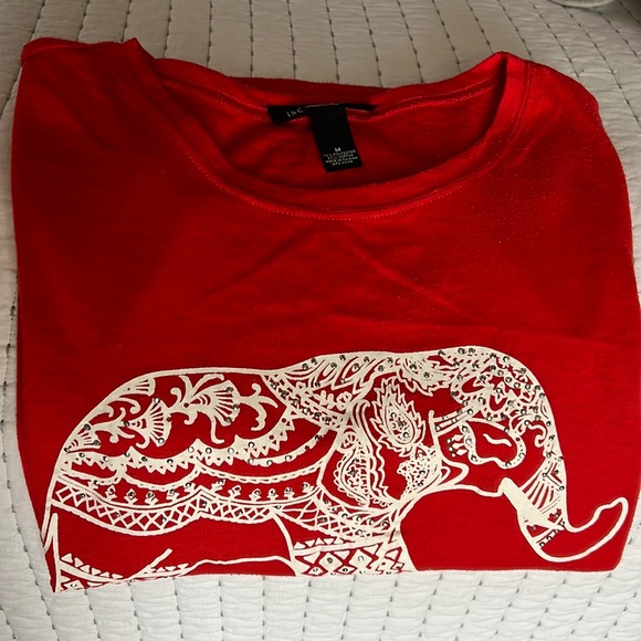 I-N-C Elephant red woman's shirt - Picture 8 of 8
